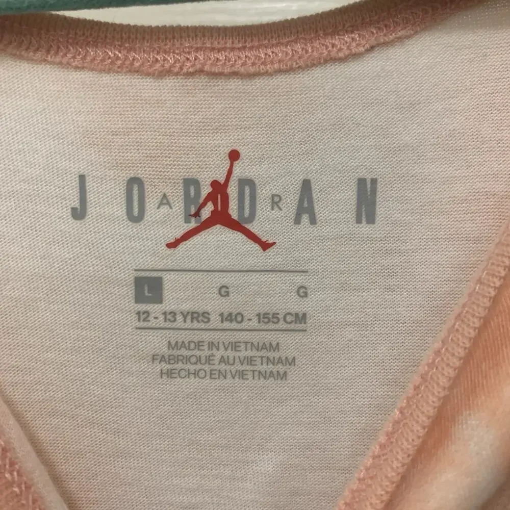 Nike Jordan Romper Girl's Tank Top Orange Tie-Dye Cloud Size Large 12-13Yrs